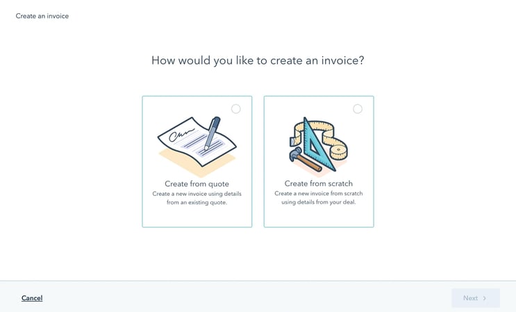 HubSpot QuickBooks integration - create an invoice